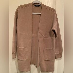 Women’s Open Front Beige Tan Sweater M